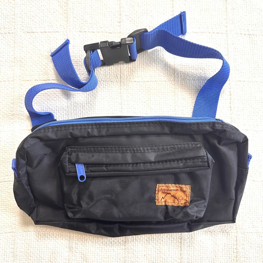 VTG 90s American Tourister Appalachian Trail Fanny Pack Black Gorpcore 13"x7"